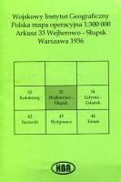 Arkusz 33 Wejherowo-Słupsk Polska mapa operacyjna 1:300 000