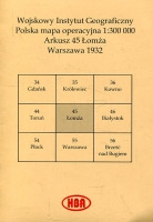 Arkusz 45 Łomża Polska mapa operacyjna 1:300 00