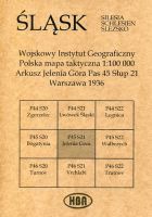 Arkusz Jelenia Góra Pas 45 Słup 21 Polska mapa taktyczna 1:100000 ŚLĄSK