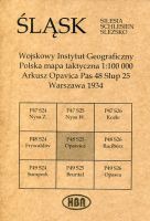 Arkusz Opawica Pas 48 Słup 25 Polska mapa taktyczna 1:100000 ŚLĄSK
