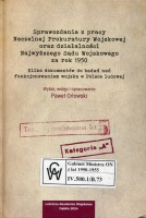 Sprawozdania z pracy Naczelnej Prokuratury Wojskowej oraz działalności Najwyższego Sądu Wojskowego za rok 1950