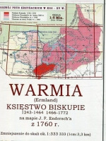 Warmia. Księstwo Biskupie 1243-1464, 1466-1772 na mapie J.F.Enderscha z 1760 roku